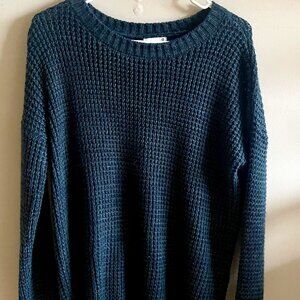 SO Teal Knit Scoop Neck Sweater Size Large